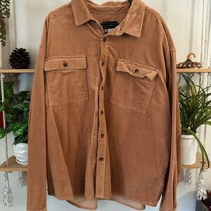 Pale gold corduroy jacket/shirt. Unisex